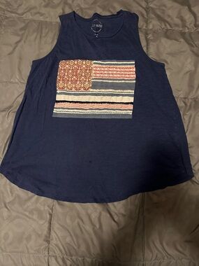 Lucky Brand Navy Scoop Neck Tank Top size 1X